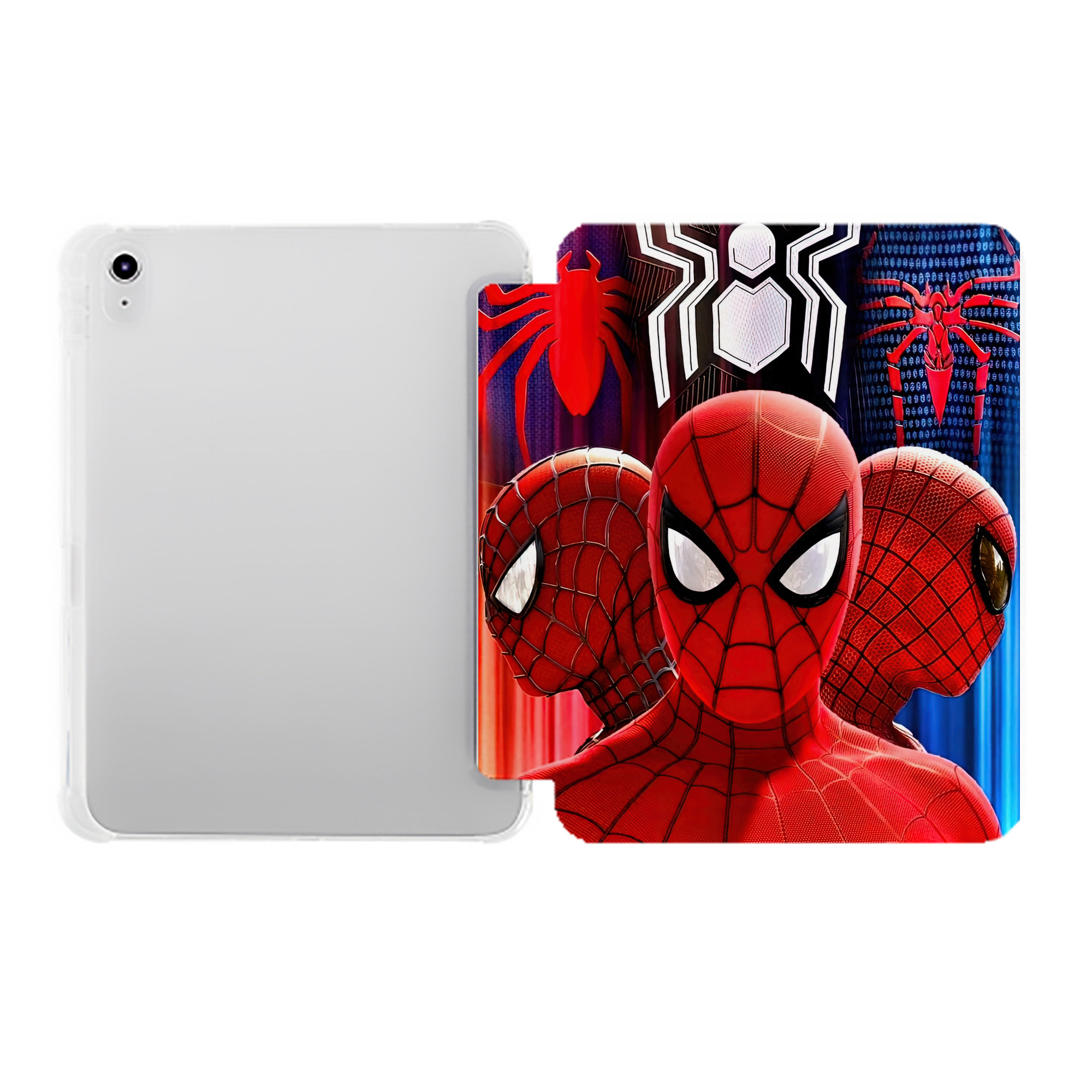 （画像用） Spider Man スパイダーマン IPad ケース ペン収納付き 三つ折りスタンド PUレザー×シリコン 対応機種9.5/10.5/10.9インチ